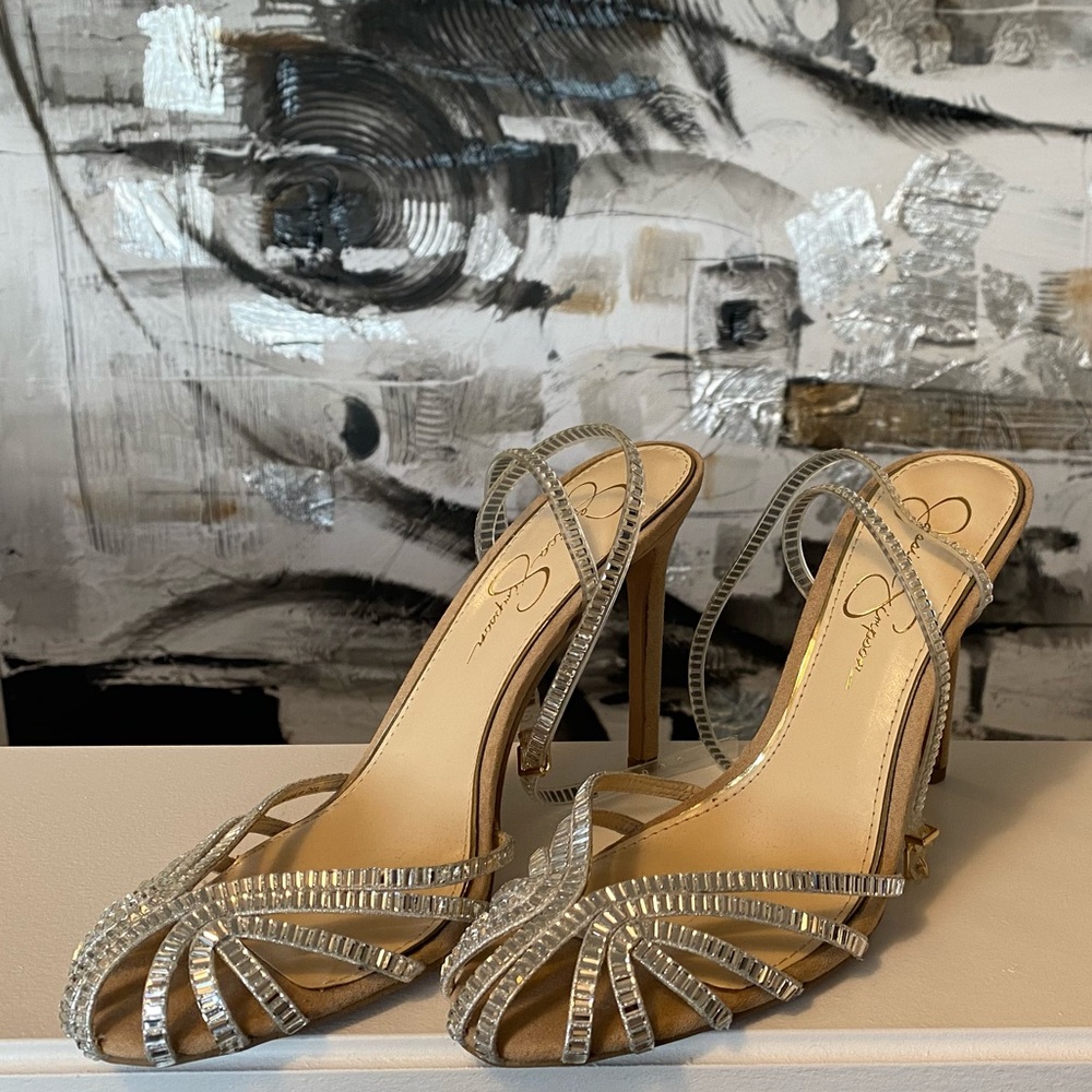 Jessica Simpson Gold Stiletto Heels